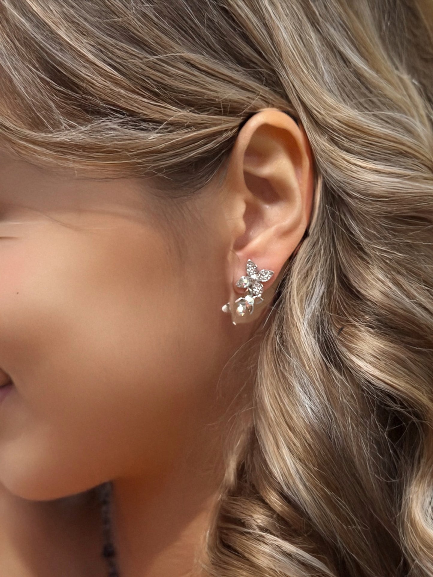 海の祝福|シェルフラワー クリスタルピアス